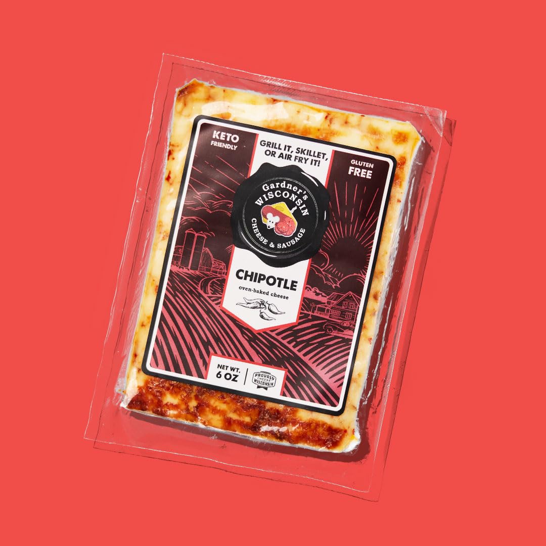 Gardner s Wisconsin Cheese and Sausage, 4 Pack of Oven Baked Cheese, Chipotle Flavor (6 Ounces Per Block) - Artisan Cheese Made
