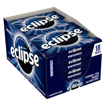 Eclipse Winterfrost Sugar Free Chewing Gum Bulk Pack, 18 Piece (Pack Of 8)
