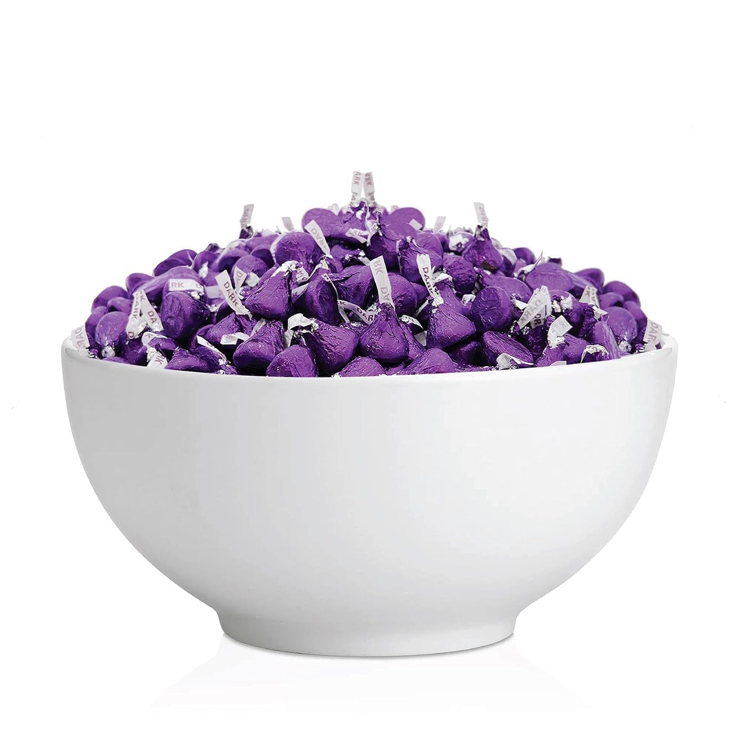 Tundras Hershey KISSES Special Dark Chocolate Candy, 5 lbs, Approx 500 Pieces, Purple Foils, Full Size
