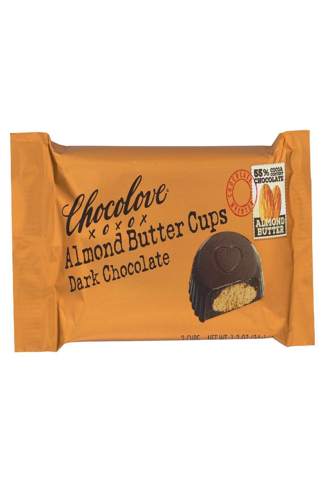 Chocolove Almond Butter Cups Dark Chocolate 1.2 Oz