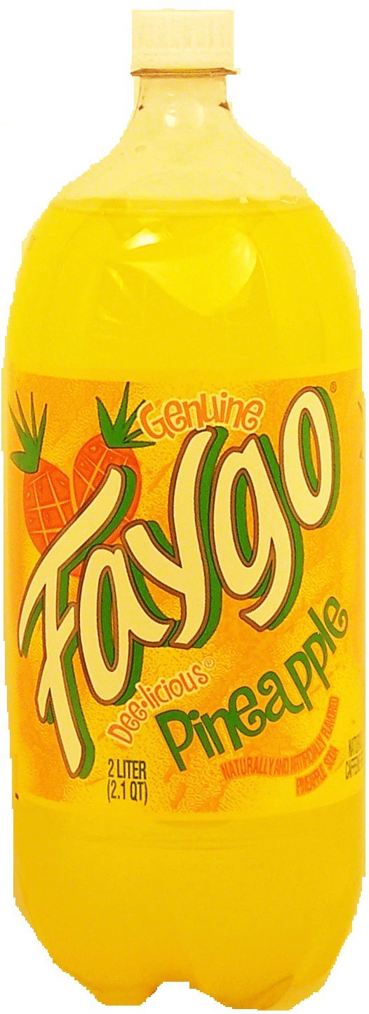 Faygo pineapple flavor soda, 2-liter plastic bottle