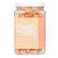 Papa'S Puffs Georgia Peach Flavored Pure Sugar Candy - Individually Wrapped In Resealable Tub - Fat-Free, Gluten-Free, Cholester