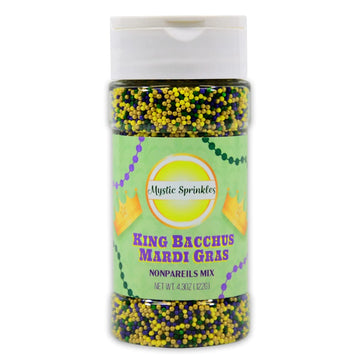 Mystic Sprinkles Mardi Gras Sprinkle Mixes (King Bacchus Nonpareil Mix)