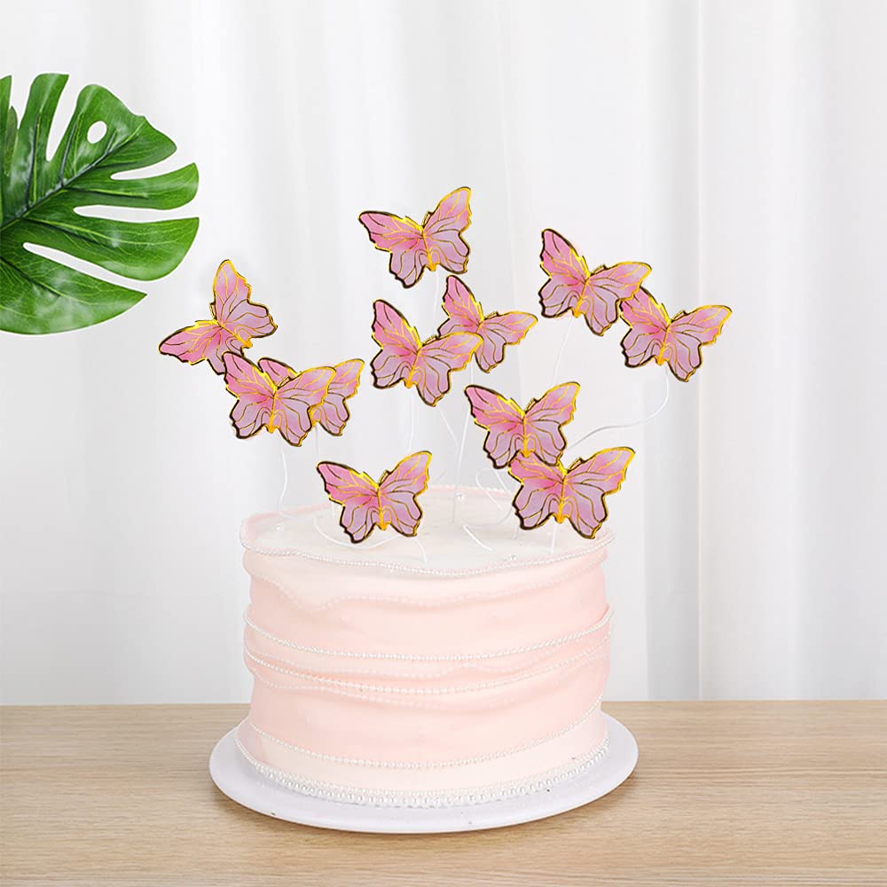 22Pcs Dancing Ballet Girls Butterfly Decoration Cake Topper For Happy Birthday Cake Toppers Girls Women'S Birthday Cake Party De