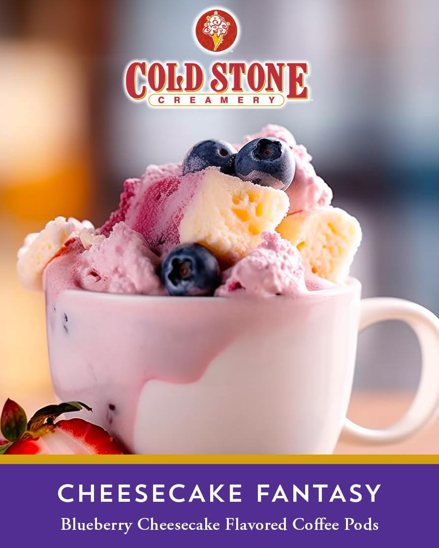 Cold Stone Creamery Coffee Pods, Cheesecake Fantasy Flavor, 40 Count, Compatible with K Cup malt-inspired