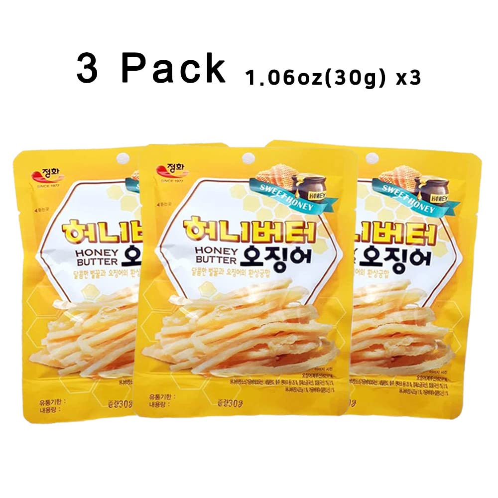 K-Herb Dried Squid - Flavorful Grilled Soft Butter Squid, 1.06 Ounce (Pack of 3), Butter Squid 3Pack