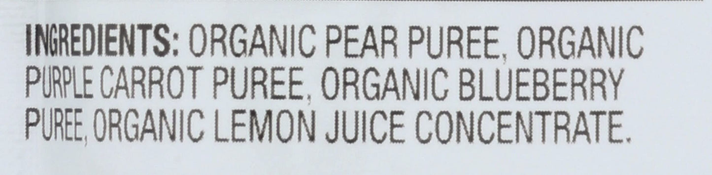 Plum Organics, Baby Food Blueberry Pear And Purple Carrot Organic, 4 Ounce