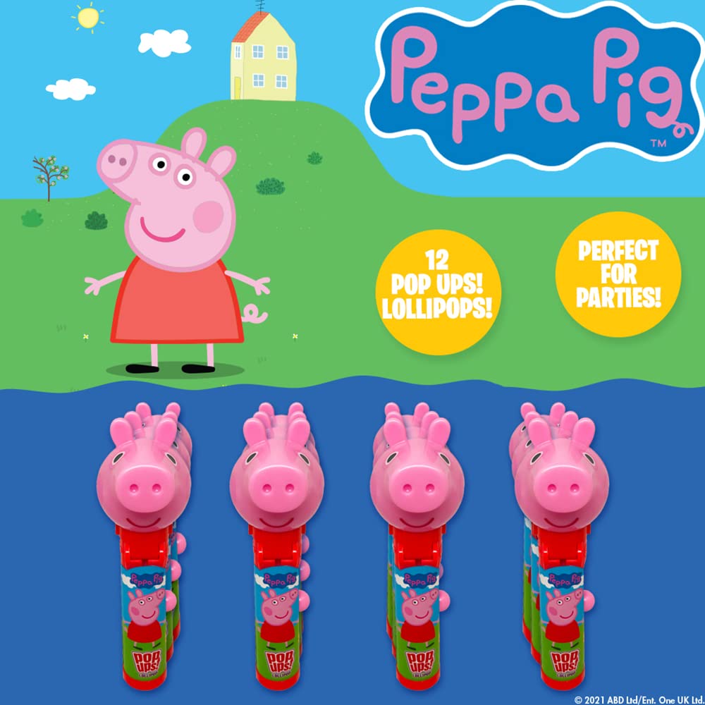 Pop Ups! Peppa Pig Lollipop Holder | Collectable Peppa Pig Toy Lollipop Case | Party Favors For Halloween, Goodie Bags, Piata Ca