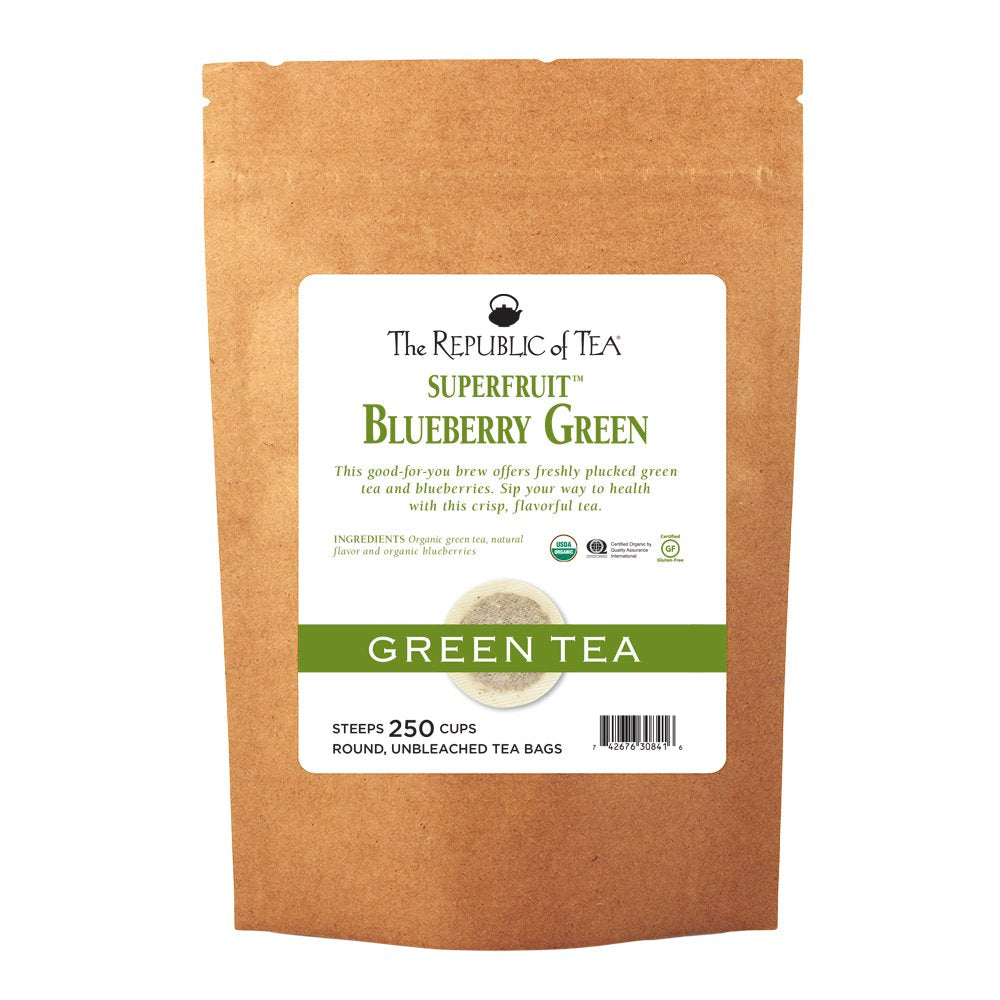 The Republic Of Tea Blueberry Green Superfruit Tea, 250 Tea Bag Bulk