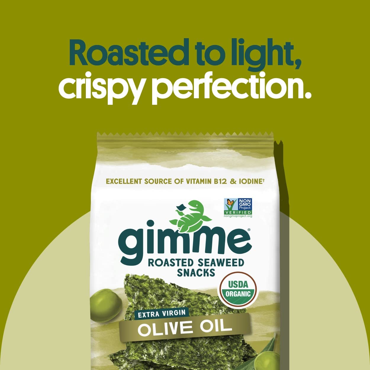 Gimme Seaweed - Extra Virgin Olive Oil - 20 Count - Organic Roasted Seaweed Sheets - Keto, Vegan, Gluten Free - Great Source Of