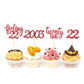 Moitkptt 24pcs Cupcake Toppers, Cardboard, 4.5x0.15 inches, Red, Twenty Two Birthday Cake Decorations
