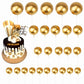 HZMM Foam Pearl Balls Cake Toppers, 25 Pcs, Gold, Model 800400, for Birthdays, Weddings, Baby Showers