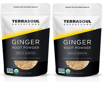 Terrasoul Superfoods Organic Ginger Powder, 2 Lbs (2 Pack) - Lab-Tested | Raw | Potent Spicy Flavor