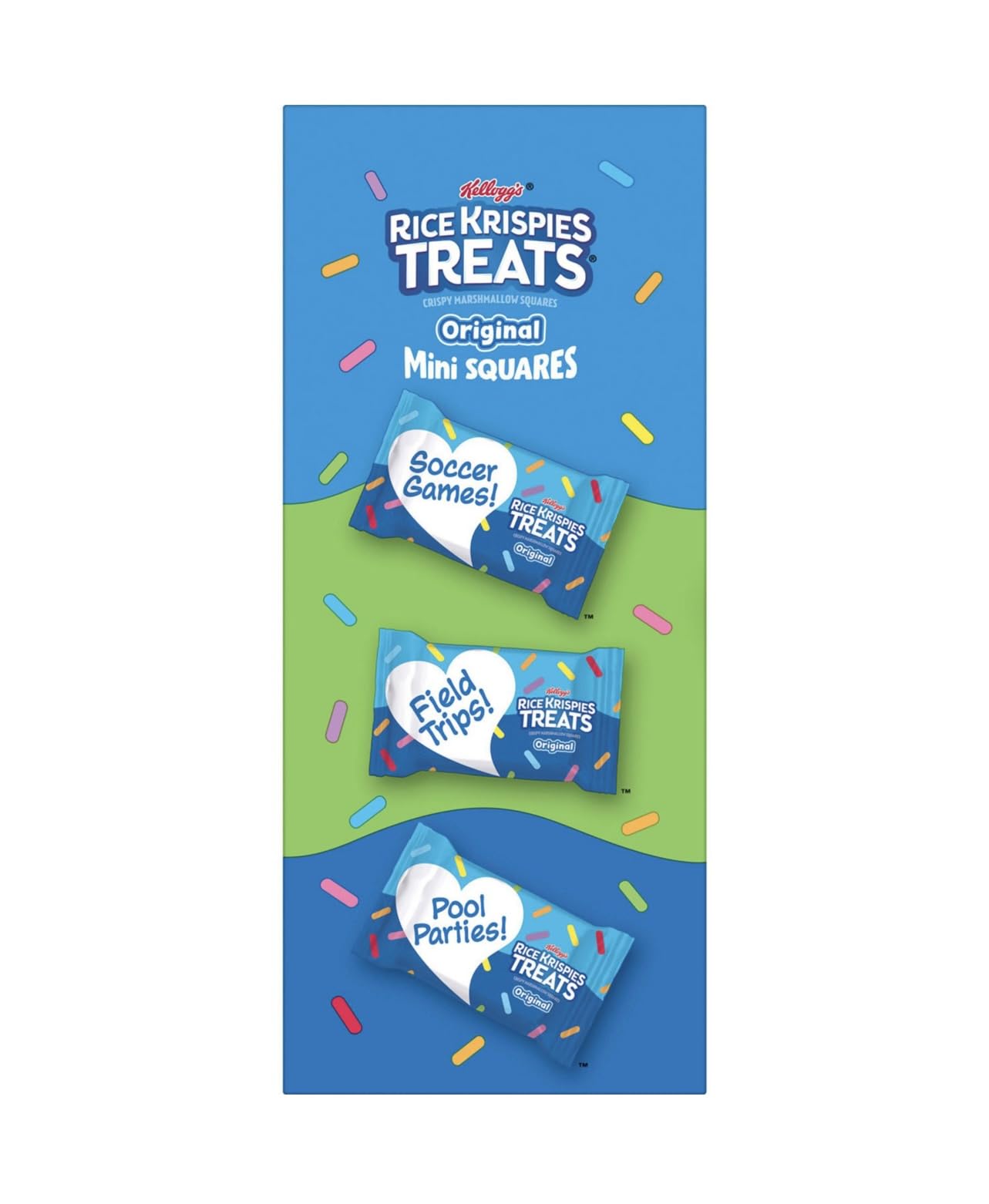 Kellogg's Rice Krispies Treats Mini Squares, Original with Rainbow Sprinkles, 52 ct., 0.01 Ounce