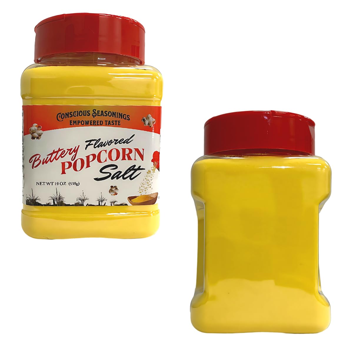 CONSCIOUS SEASONINGS Butter Flavored Popcorn Salt - Gluten-Free, Non-GMO - 19oz Seasoning for Movie Theater Taste