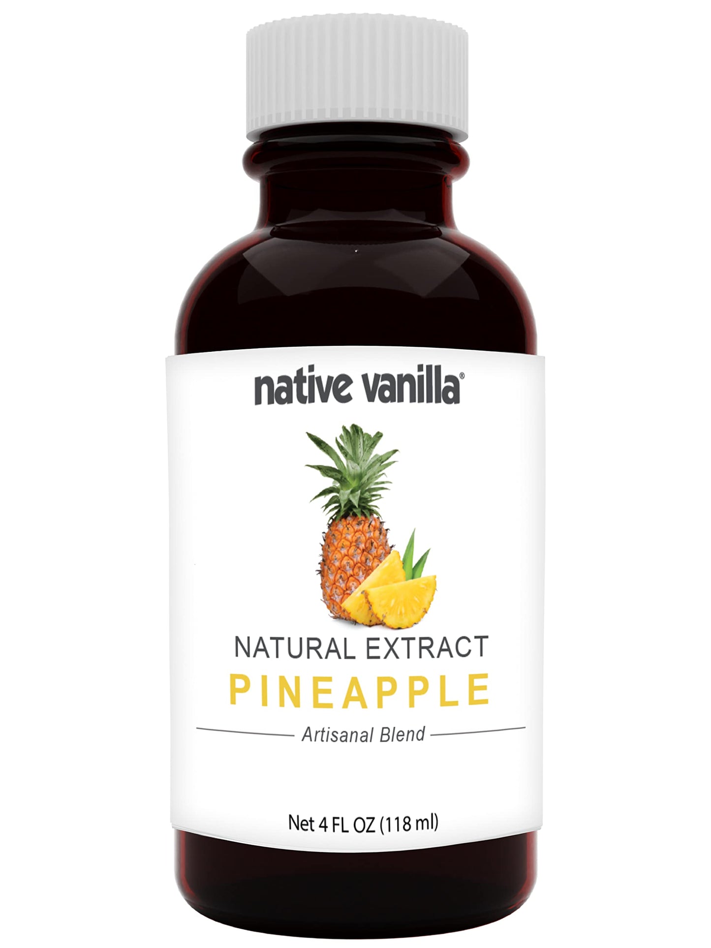 Native Vanilla Pineapple Flavor Extract - 4 Fl Oz - Pure Flavors for Cooking, Baking, and Desserts
