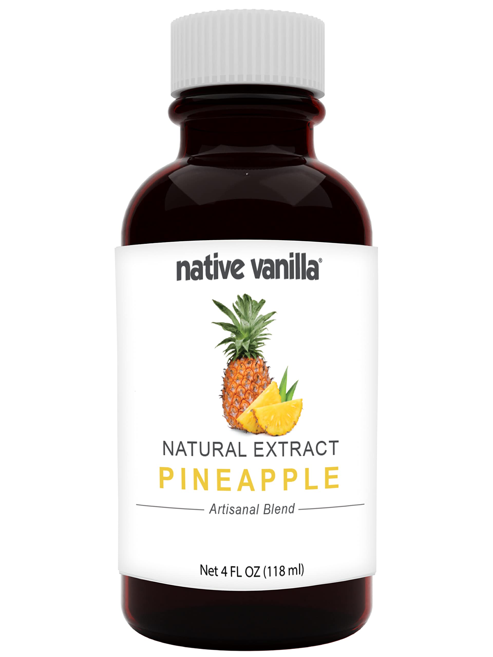 Native Vanilla Pineapple Flavor Extract - 4 Fl Oz - Pure Flavors for Cooking, Baking, and Desserts