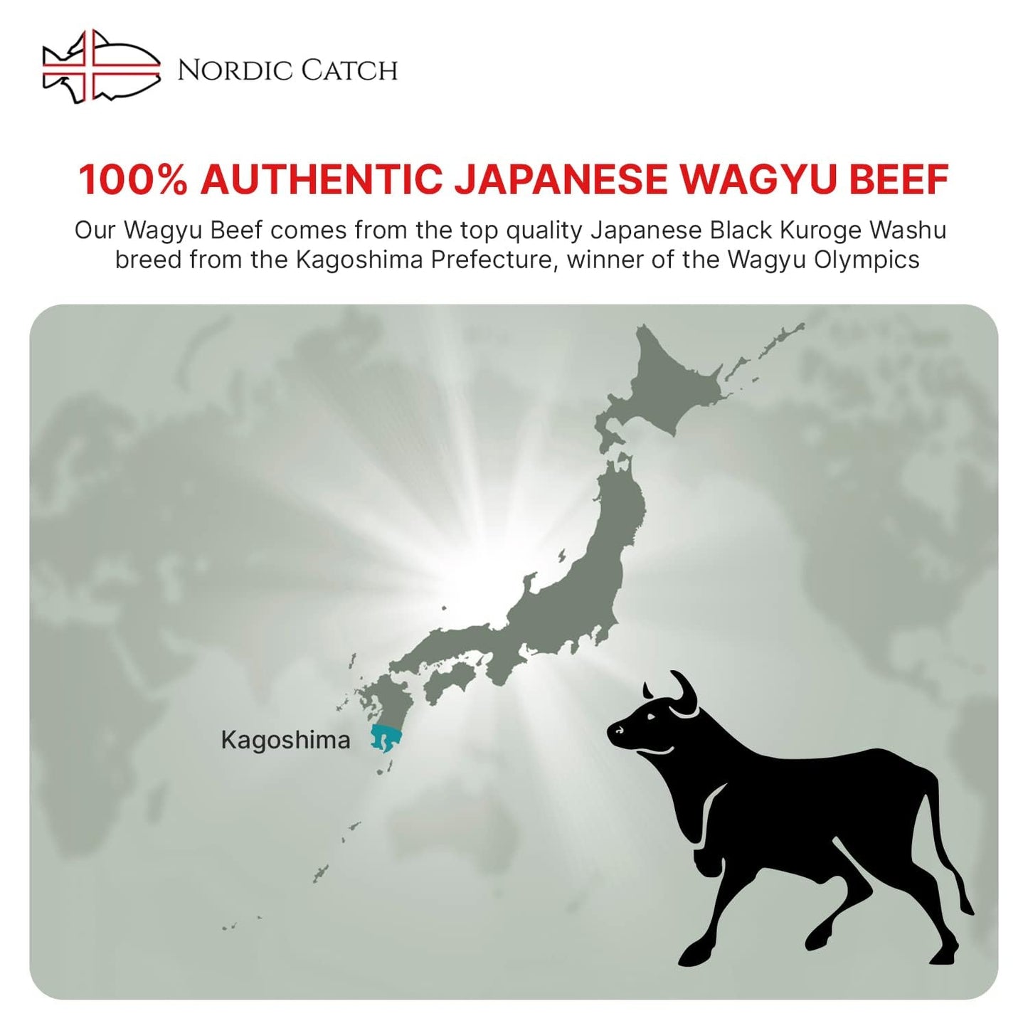 Nordic Catch A5 Japanese Wagyu Ribeye Steak, 16oz (Pack of 3), Skin-Packed, Authentic Kagoshima Reserve