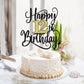 Happy 12Th Birthday Cake Topper, 12 Birthday Party Cake Decorations (Black And Gold Flashes, 12Th)