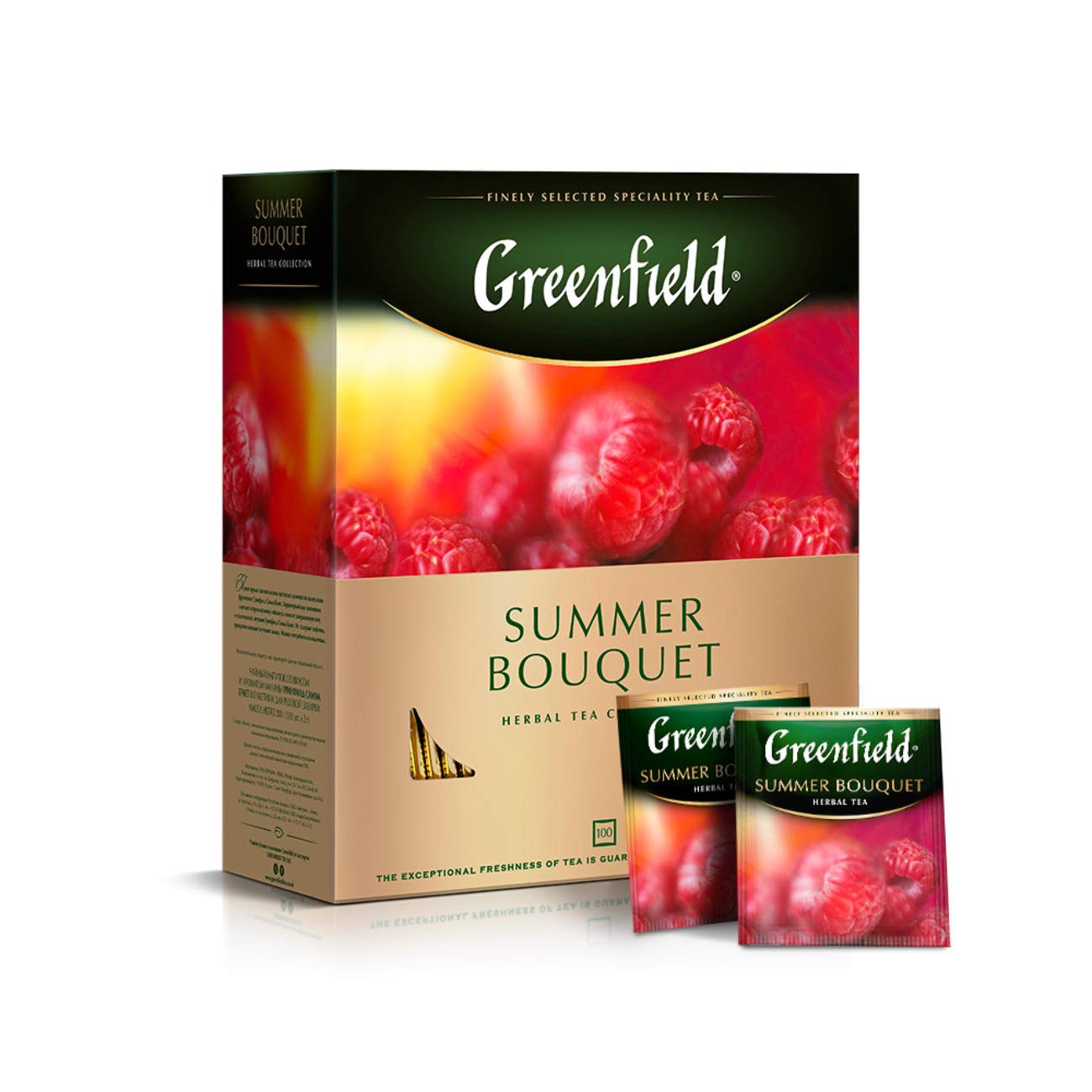 Greenfield Summer Bouquet Herbal Tea Collection Finely Selected Speciality Tea 100 Double Chamber Teabags With Tags In Foil Sach