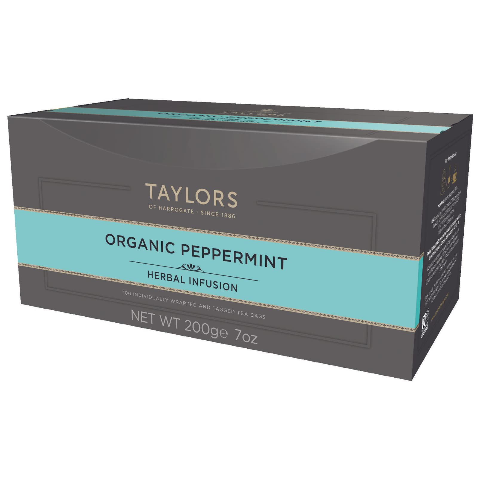 Taylors Of Harrogate Organic Peppermint Herbal Tea, 100 Count (Pack Of 1)