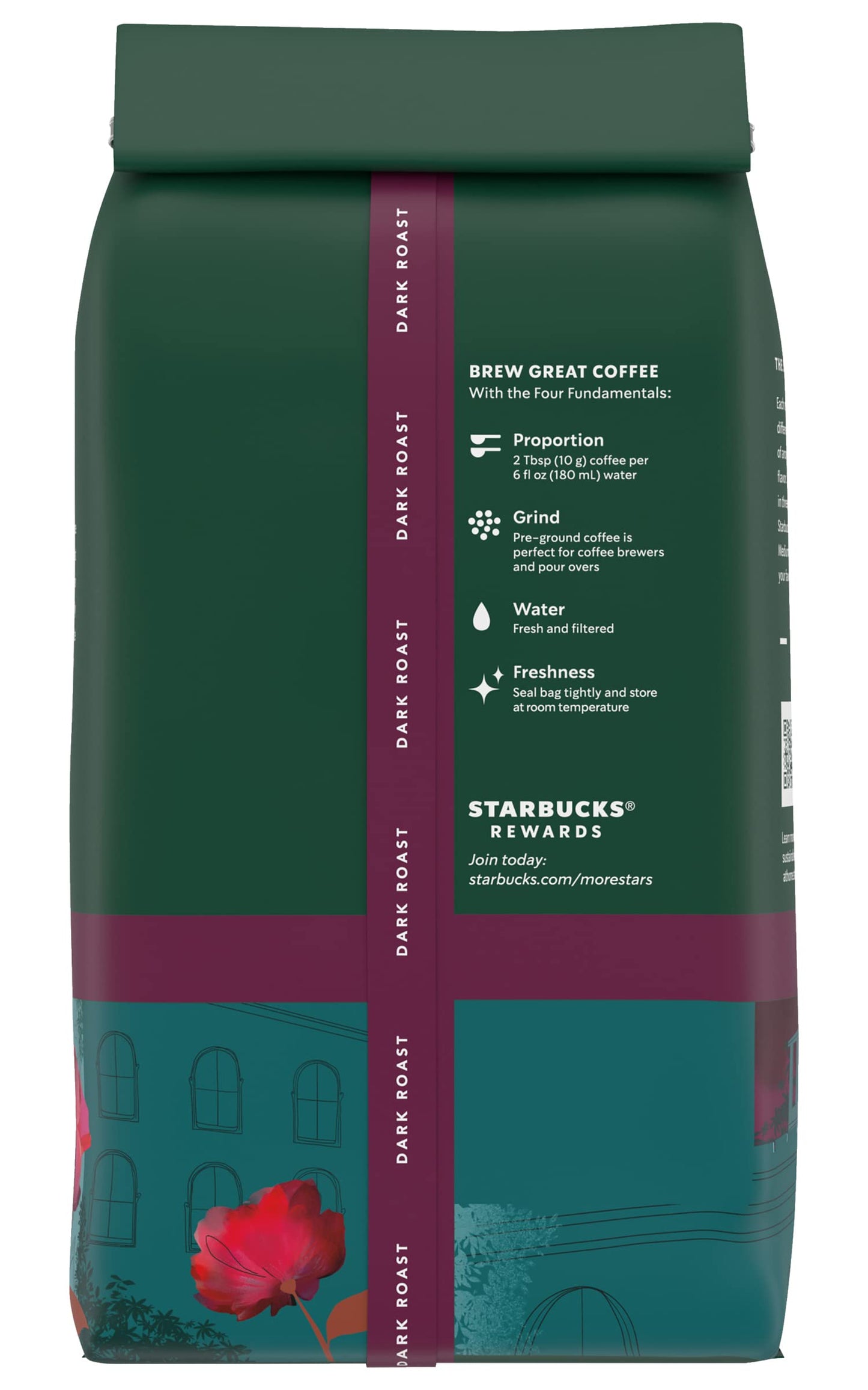 Starbucks Caffe Verona Coffee, Dark, Ground, 12-Ounce Bags (Pack Of 3)