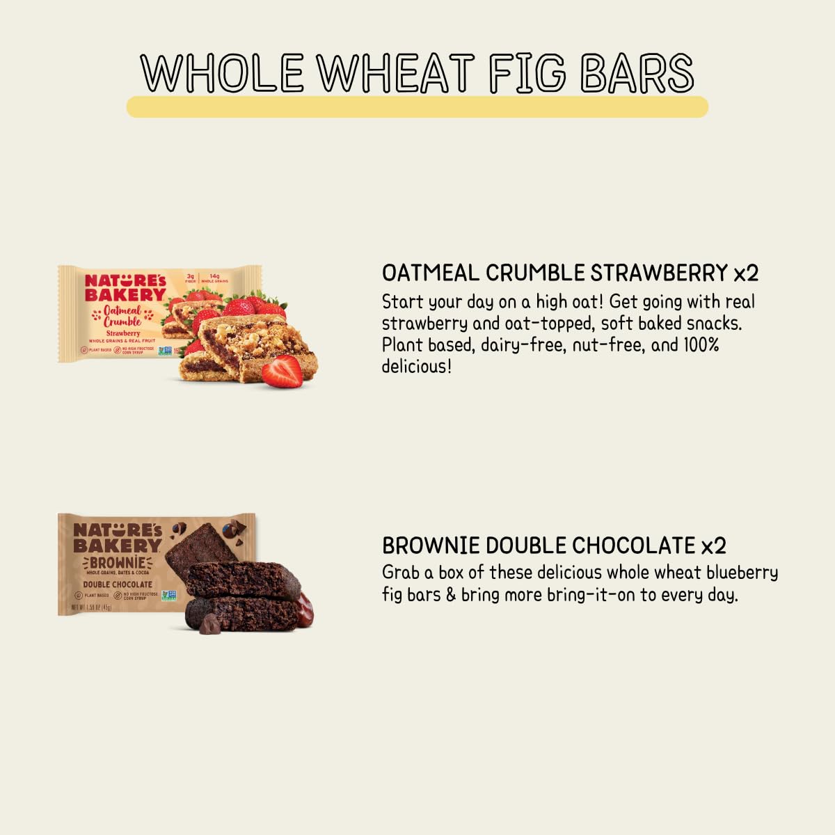 Generic Whole Wheat Fig Bars Variety Pack - 16ct, Non-GMO, Plant-Based, Healthy Snack, Assorted Flavors
