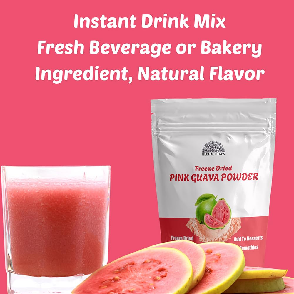 Pink Guava Powder 114 G | Instant Drink Mix Guava Powder For Juice, Cake | Gluten-Free, Natural, No Preservatives