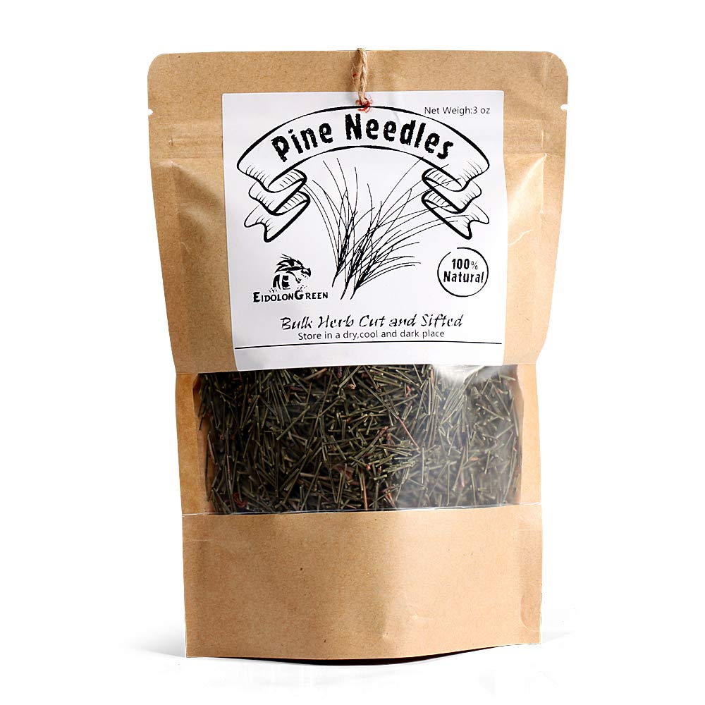 EidolonGreen Pine Needle Tea - Dried Bulk Pine Needles 3 Oz (88g) - 100% Natural, Green