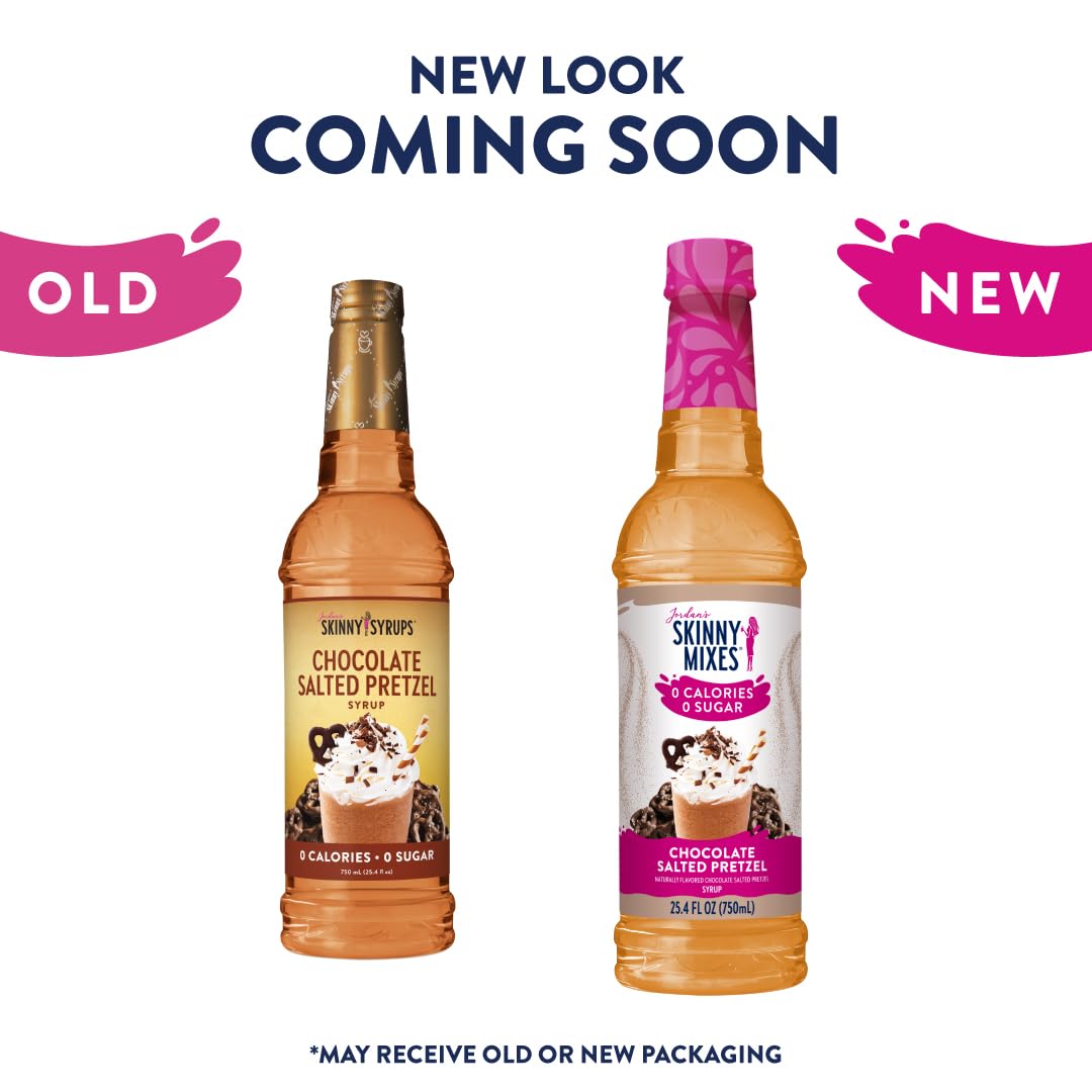 Jordans Skinny Syrups Sugar Free Coffee Syrup, Chocolate Covered Pretzel, 25.4 Fl Oz, Gluten Free, Keto Friendly