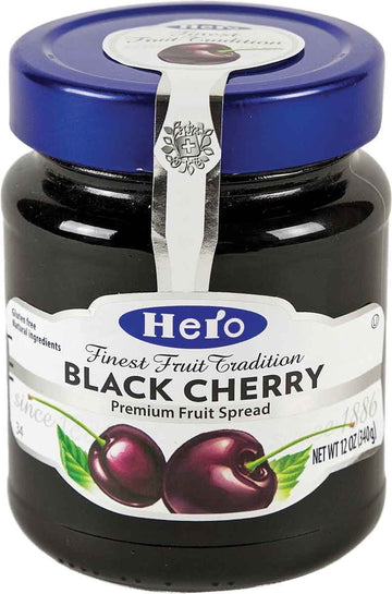 Hero Black Cherry Premium Fruit Spread Preserve,12 Ounce