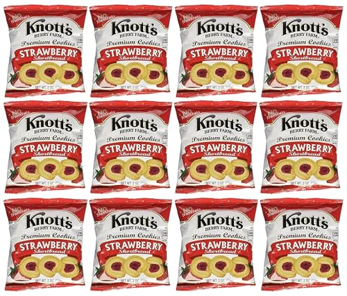 Knott'S Berry Farm Strawberry Shortbread Cookies, 2 Oz (Pack Of 12)