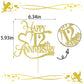 Yetxel Gold Glitter Cake Topper - 12th Anniversary Party Decoration - Paper - 12th Birthday Decorations