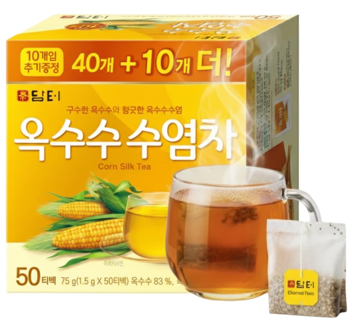 Damtuh Corn Silk Tea - Nutty & Refreshing  Energy Blend-Free Herbal Tea  50 Tea Bags (1.5G Each)