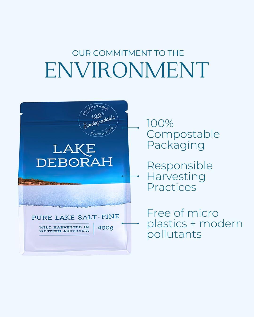 Pure Mineral Salt From Lake Deborah, Australia - Wild Harvested Lake Salt - 100% Natural, Microplastics, Heavy Metals And Pollutant-Free, Perfect For Cooking And Baking - 400G