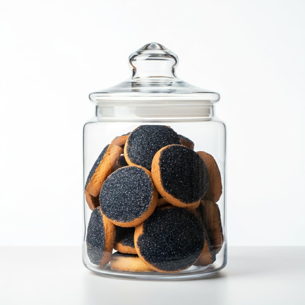 Bakerpan Black Sanding Sugar For Baking & Cookie Decorating - 5 Ounce Edible Black Sugar Sprinkles For Cookies, Cakes, Cocktails