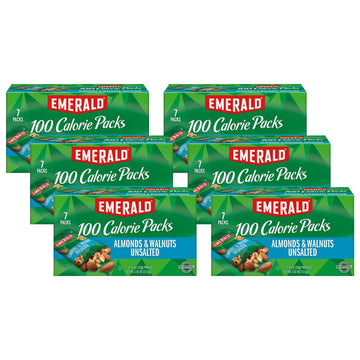 Emerald Nuts, Natural Walnuts & Almonds, 100 Calorie Packs, 7 Ct, 3.92 Oz (Pack Of 6)
