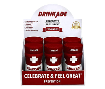 DrinkAde Hydration Drink – Daily Wellness & Immunity Support, Sugar Free, 5 Calories, Vegan, Non-GMO, 3.4 Fl Oz (Pack of 6), Lemon