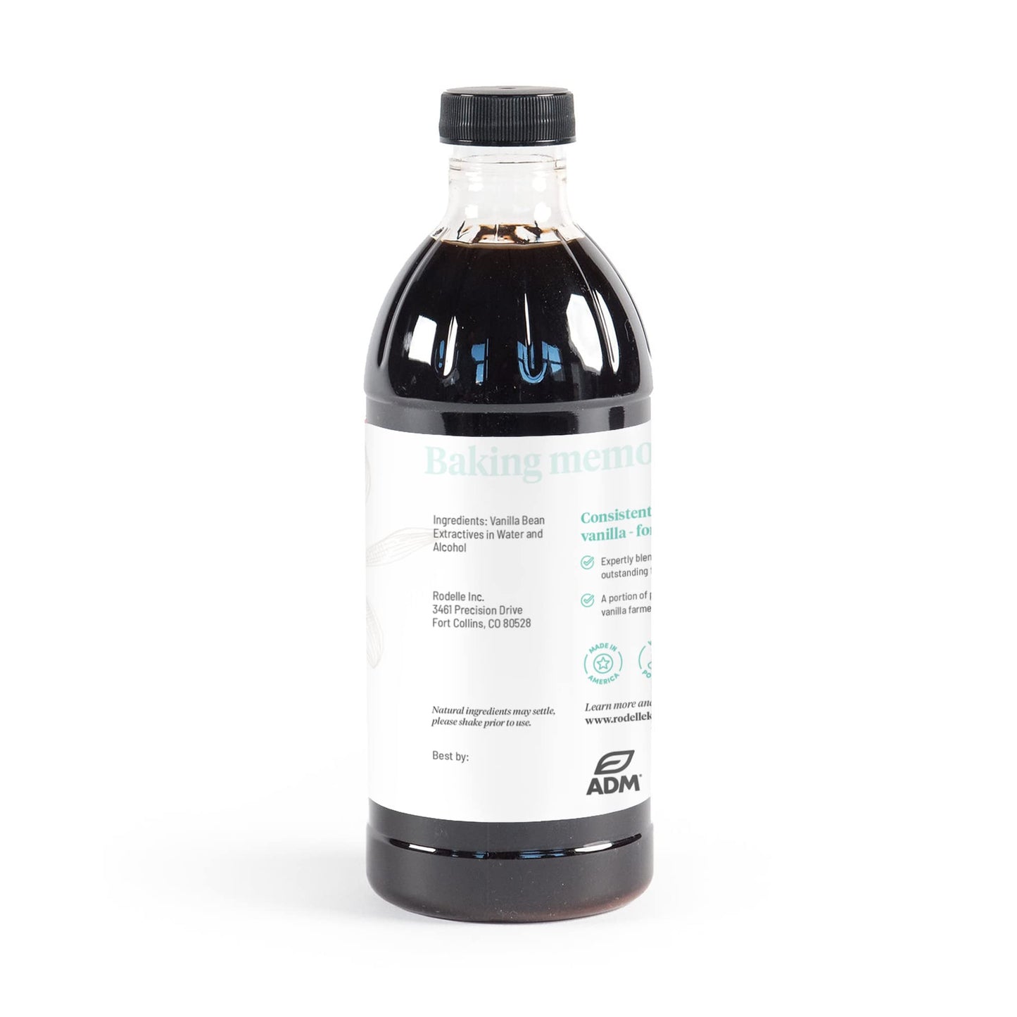 Rodelle Pure Madagascar Spirit-Inspired Flavor Vanilla Extract, 16 Oz