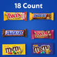 Mars Milk Chocolate Candy Bars Variety Pack, 18 Full Size Individually Wrapped, Includes M&MS, SNICKERS, TWIX