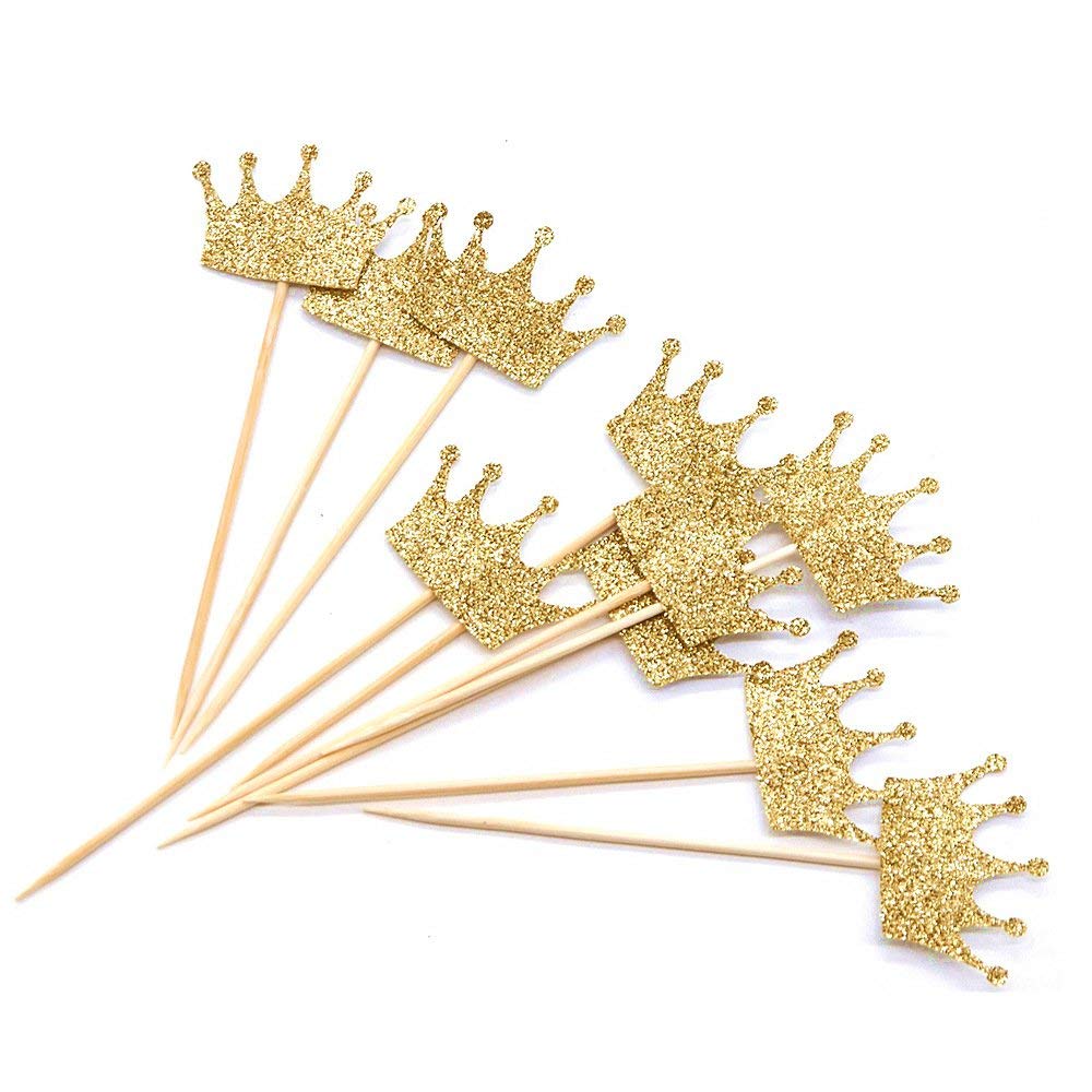 Confetti Crown Cupcake Cake Toppers Glitter,20 Pcs Cake Decoration For First Birthday, Birthday Party,Baby Shower Wedding Food D