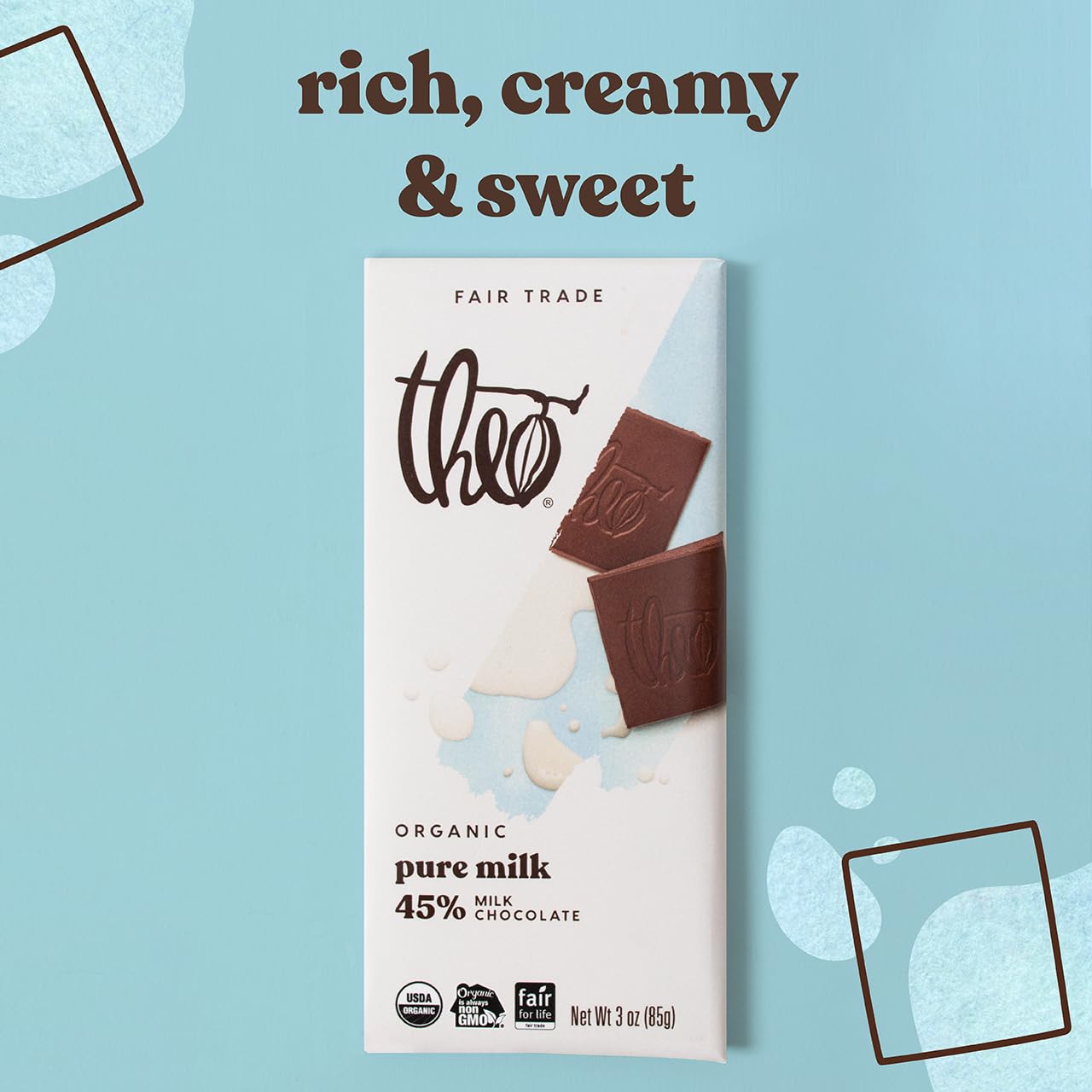 Pure 45% Milk Chocolate 3 Ounces (Case Of 12)