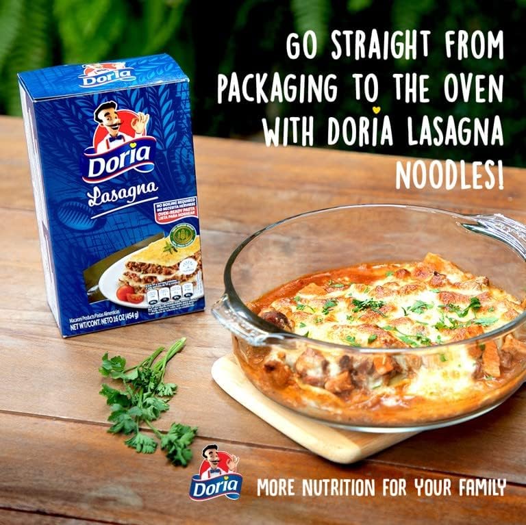 Doria Lasagna 16 oz Pasta Made with Durum Wheat Semolina (Pack of 3)