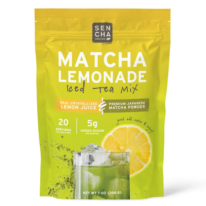 SEN CHA Naturals Instant Matcha Lemonade Tea Mix | Authentic Japanese Green Tea Powder & Real Crystallized Lemon Juice, 7 oz (Pa