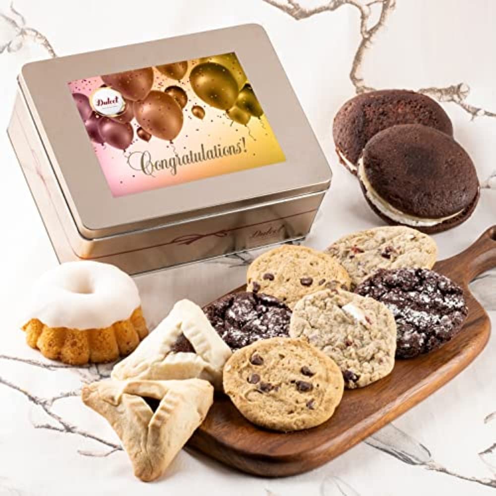Congratulation Gift Baskets Fresh Baked Cookies Gift Baskets for Women Men Wife, Mom, Daughter, Dad, Son, or Office Gaterings By