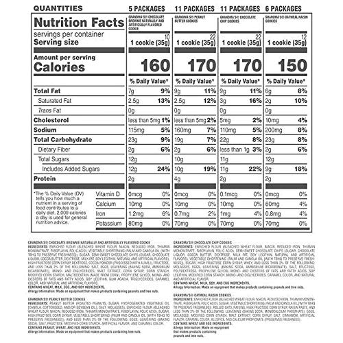 Grandmas Expect More Homestyle Cookies Variety Pack 2.5 Oz, 33-Count