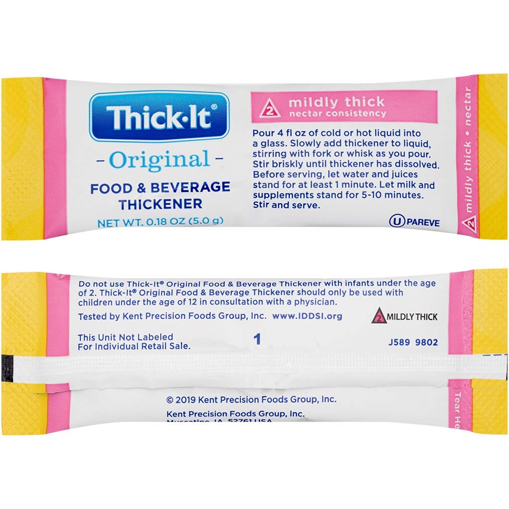 Thick-It Original Food & Beverage Mildy Thick Single-Serve Packets For Dysphagia (Iddsi), Nectar Consistency, Digestible Swallowing Aid, Easy-To-Mix & Instant Dissolve, 5G Packet (200 Pack)