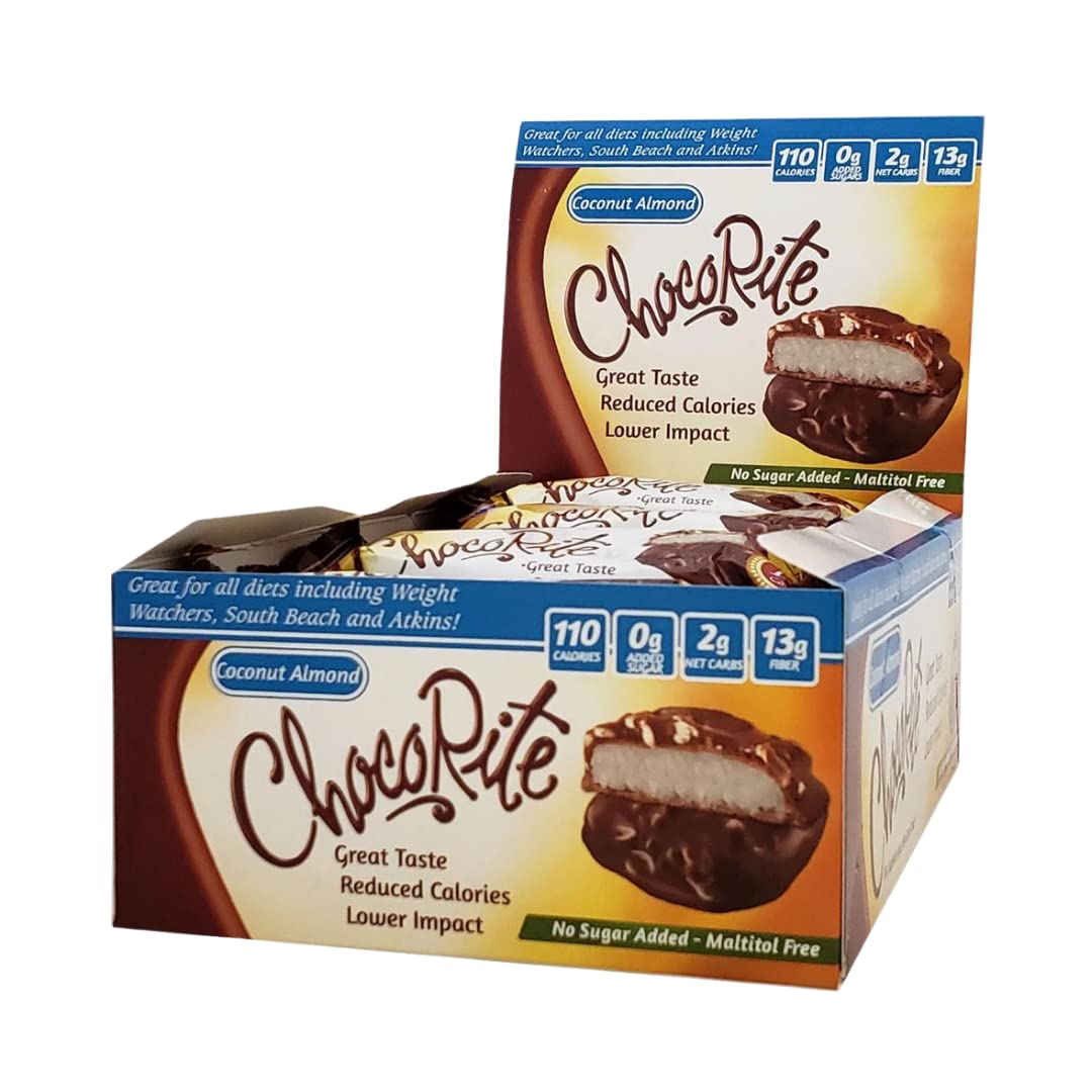 Healthsmart Chocorite Coconut Almond 16 Pack No Sugar Added Gluten Free Kosher