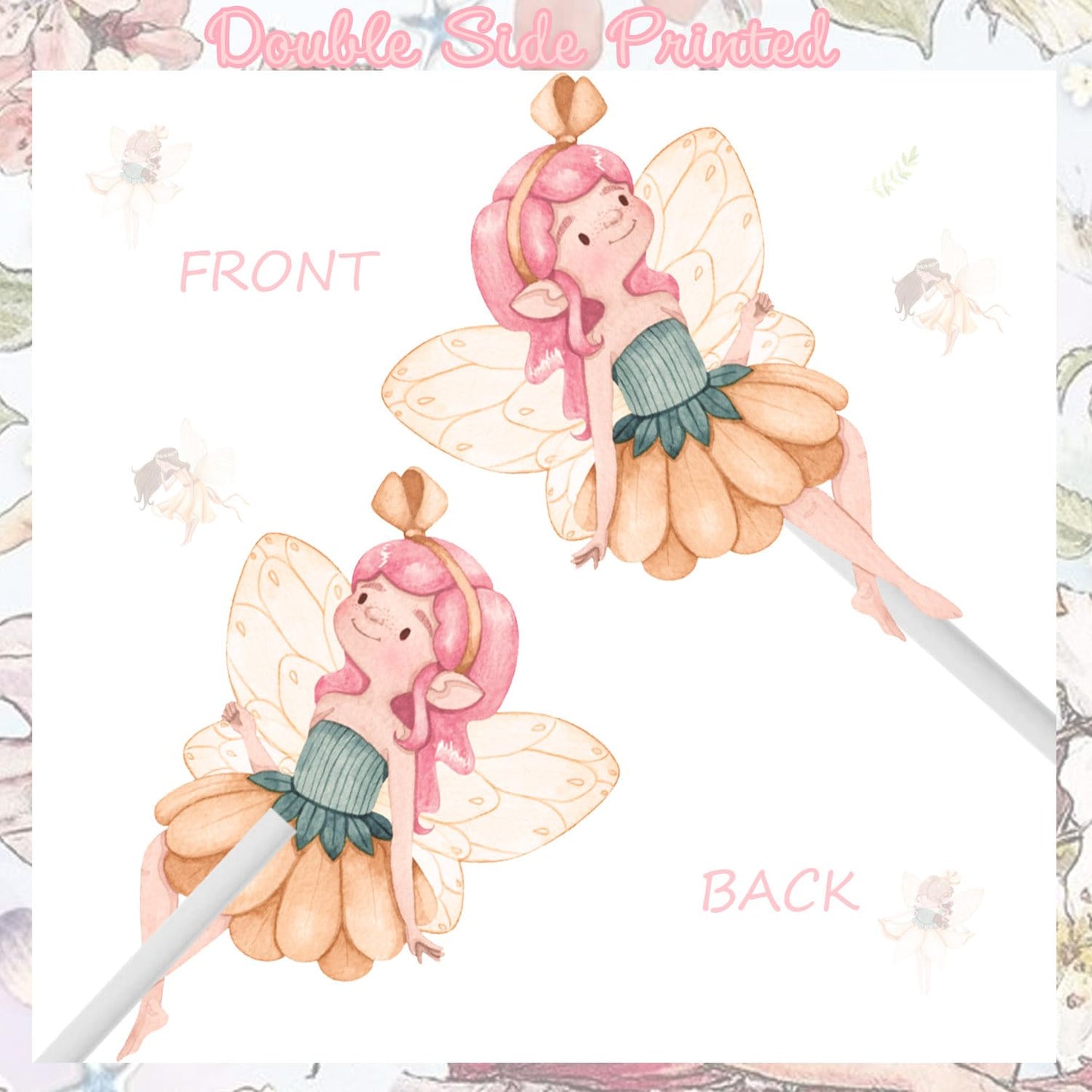 Fairy Cupcake Toppers Flower Fairy Party Cupcake Toppers 24Pcs Fairies Party Cake Picks Garden Birthday Party Decorations for El