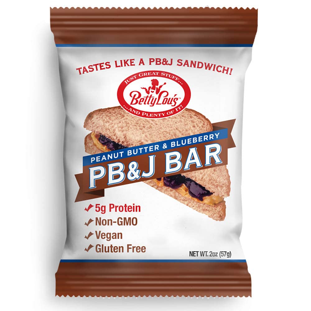 Betty Lou'S Pb&J Bars | Peanut Butter & Blueberry Snack Bars | Gluten Free, Vegan, Non Gmo | Deliciously Healthy Snacks | Indivi